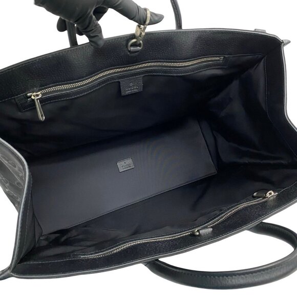 GUCCI Black Monogram Leather Shoulder Bag - Picture 8 of 9